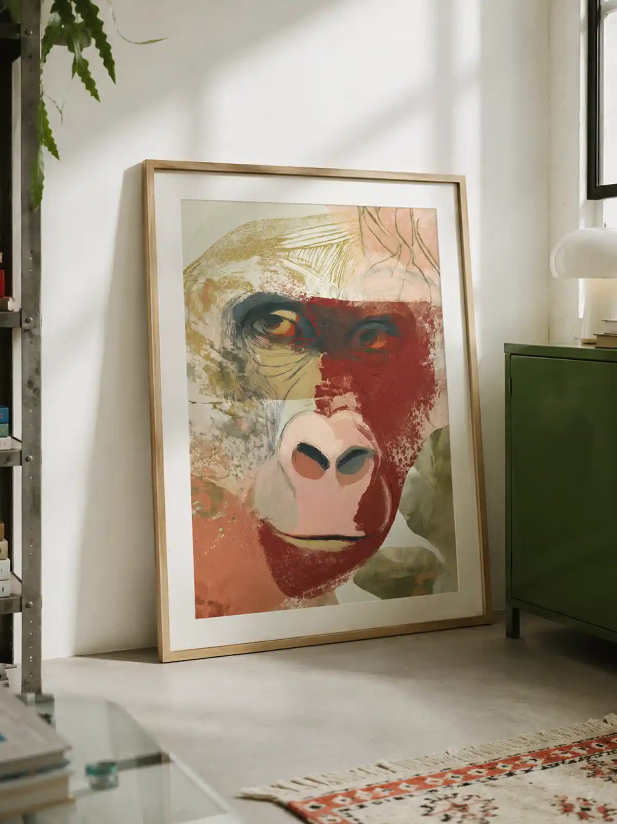 Abstract Gorilla Portrait in Warm Tones
