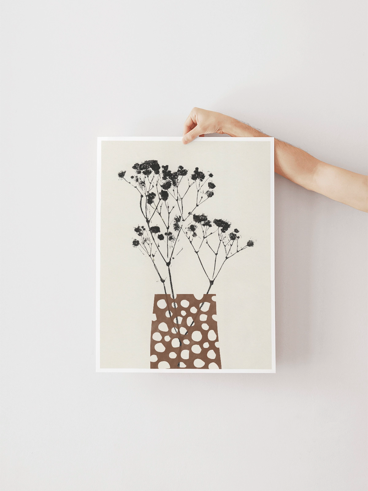 Gypsophila in a Brown Vase