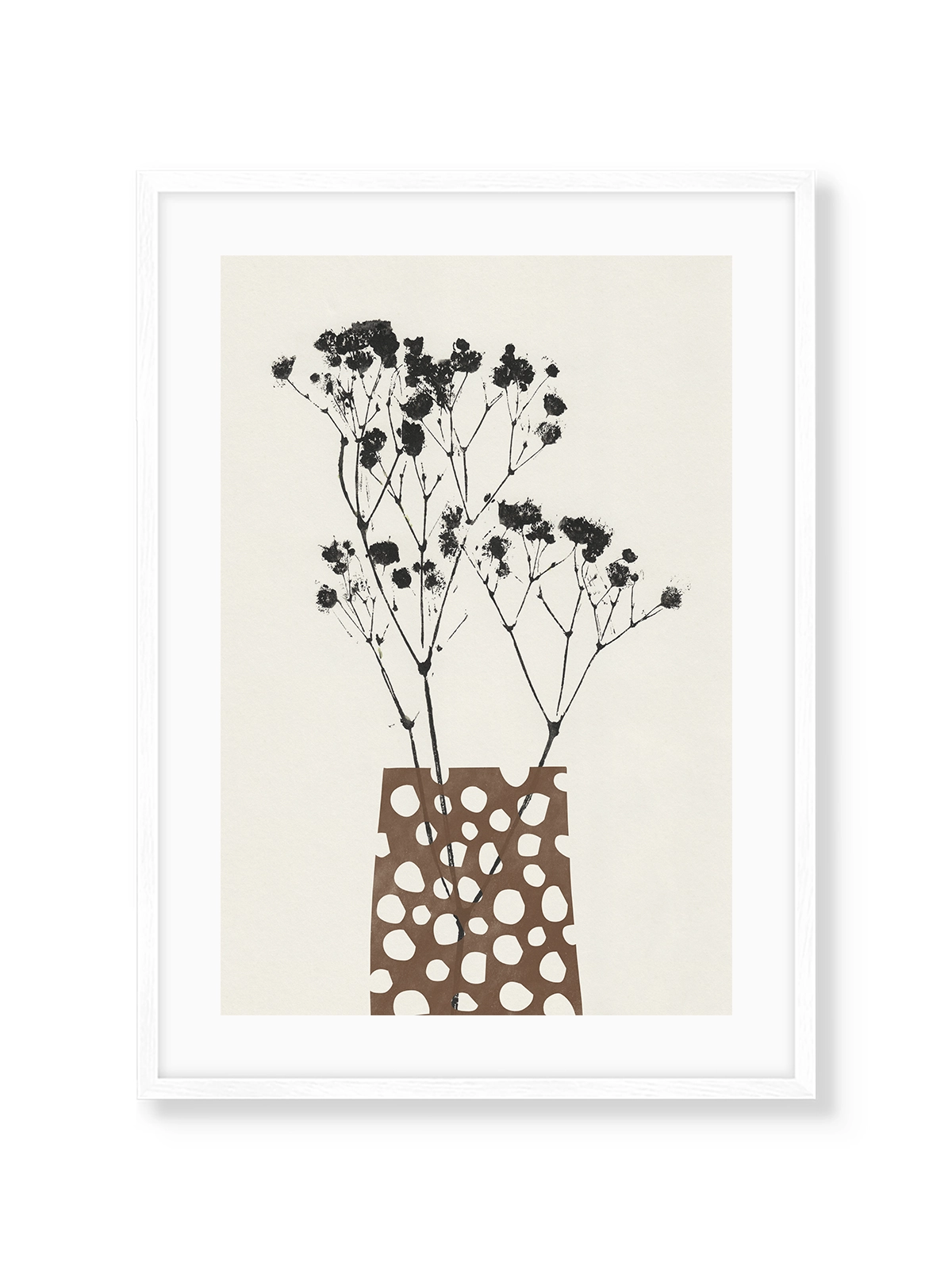 Gypsophila in a Brown Vase