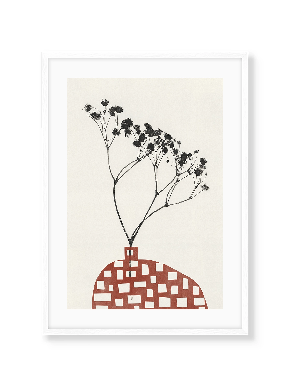 Gypsophila in a Red Vase