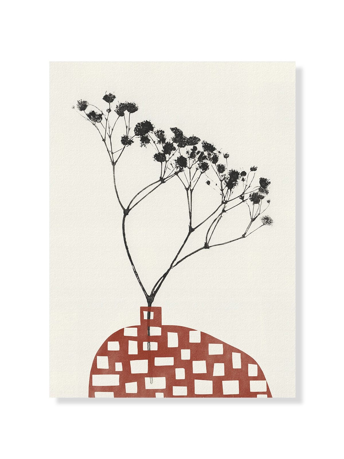 Gypsophila in a Red Vase