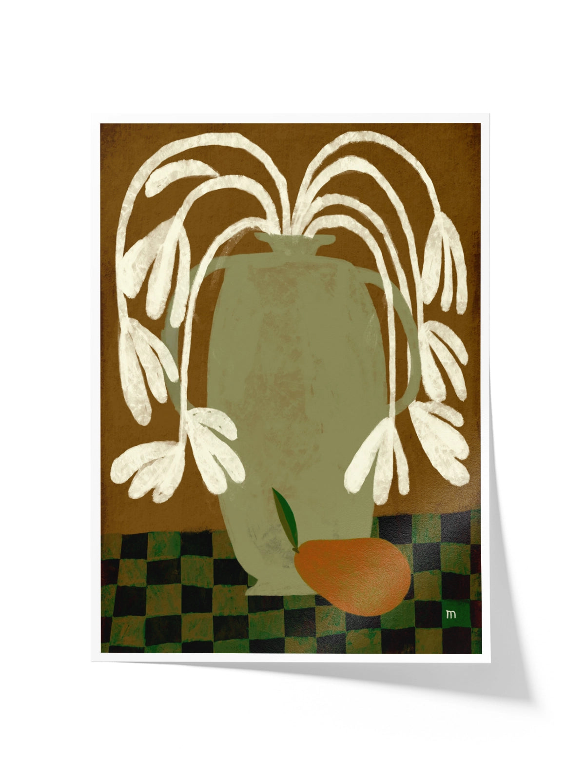 White Flowers and Pear
