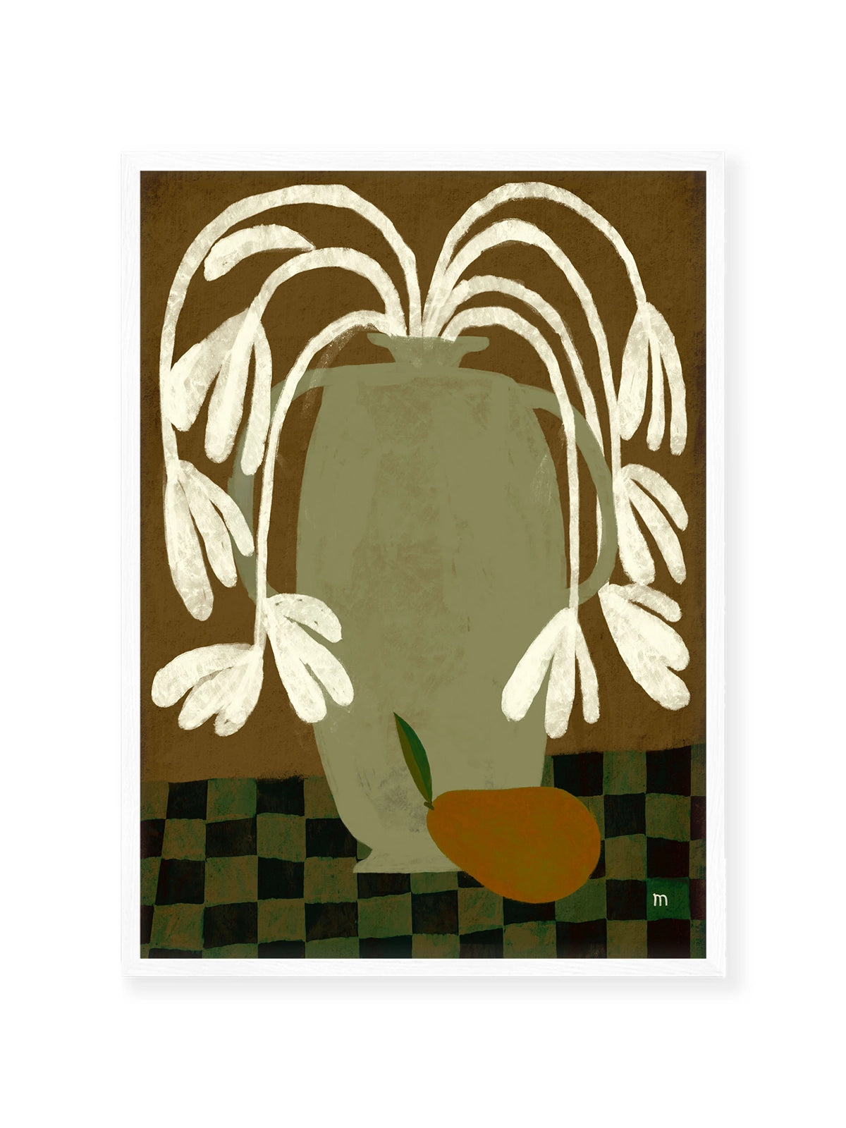 White Flowers and Pear