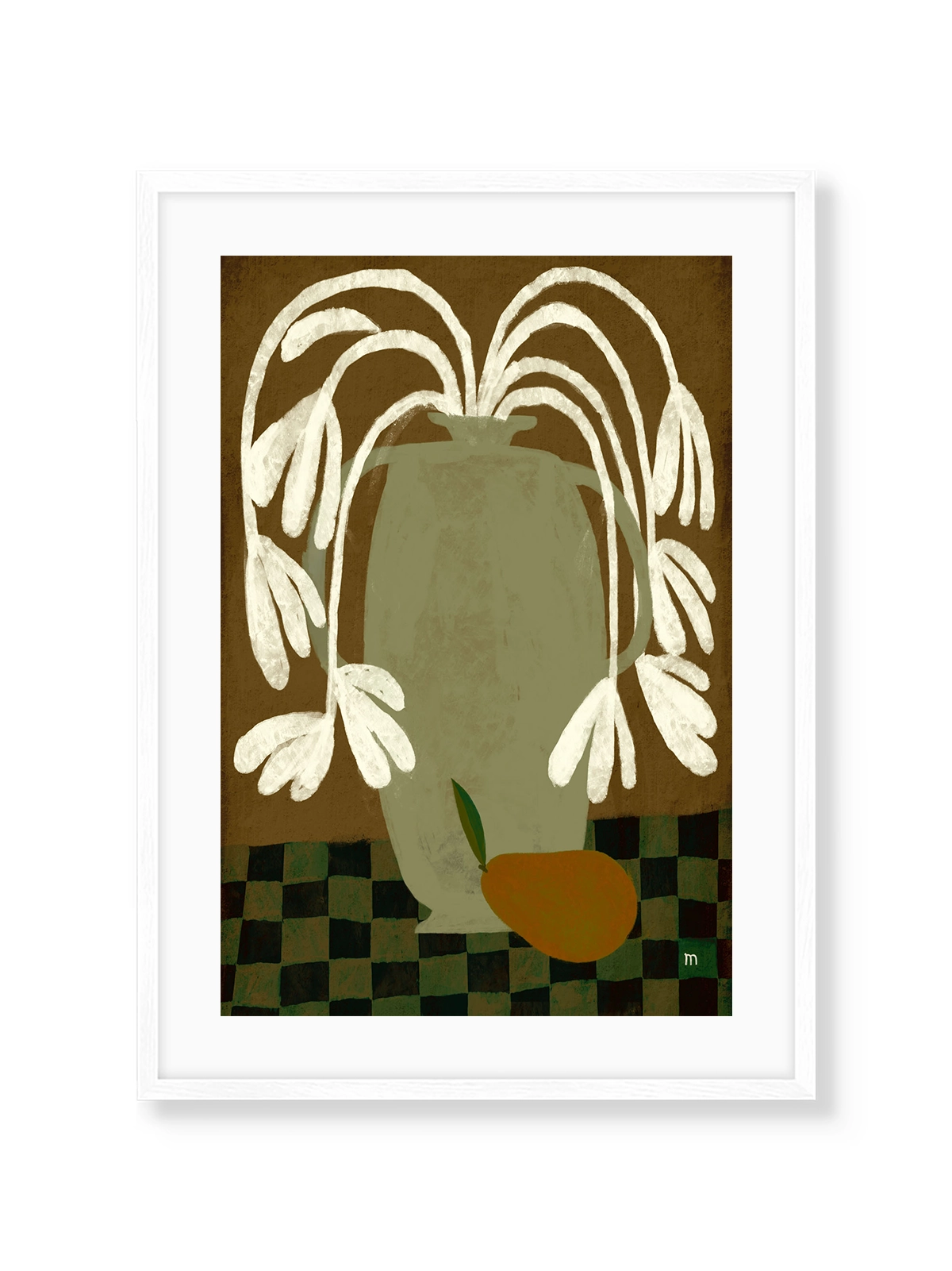 White Flowers and Pear