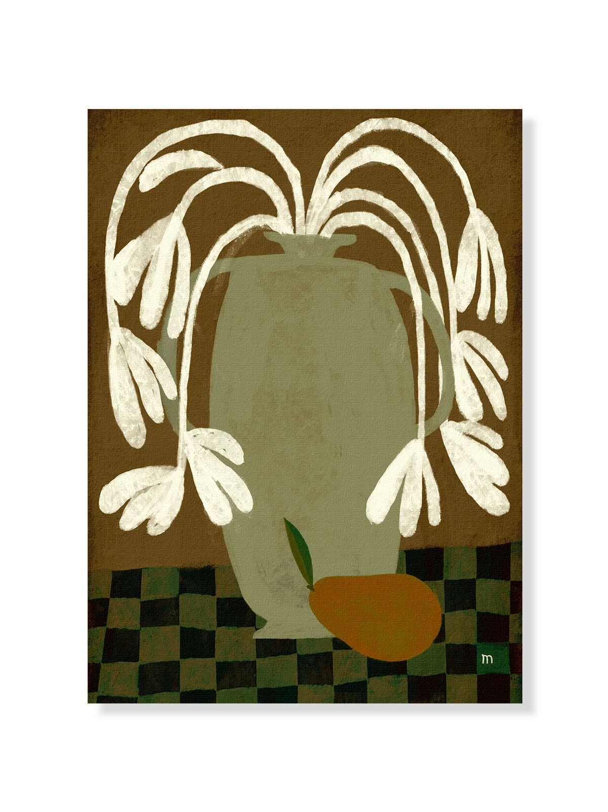 White Flowers and Pear