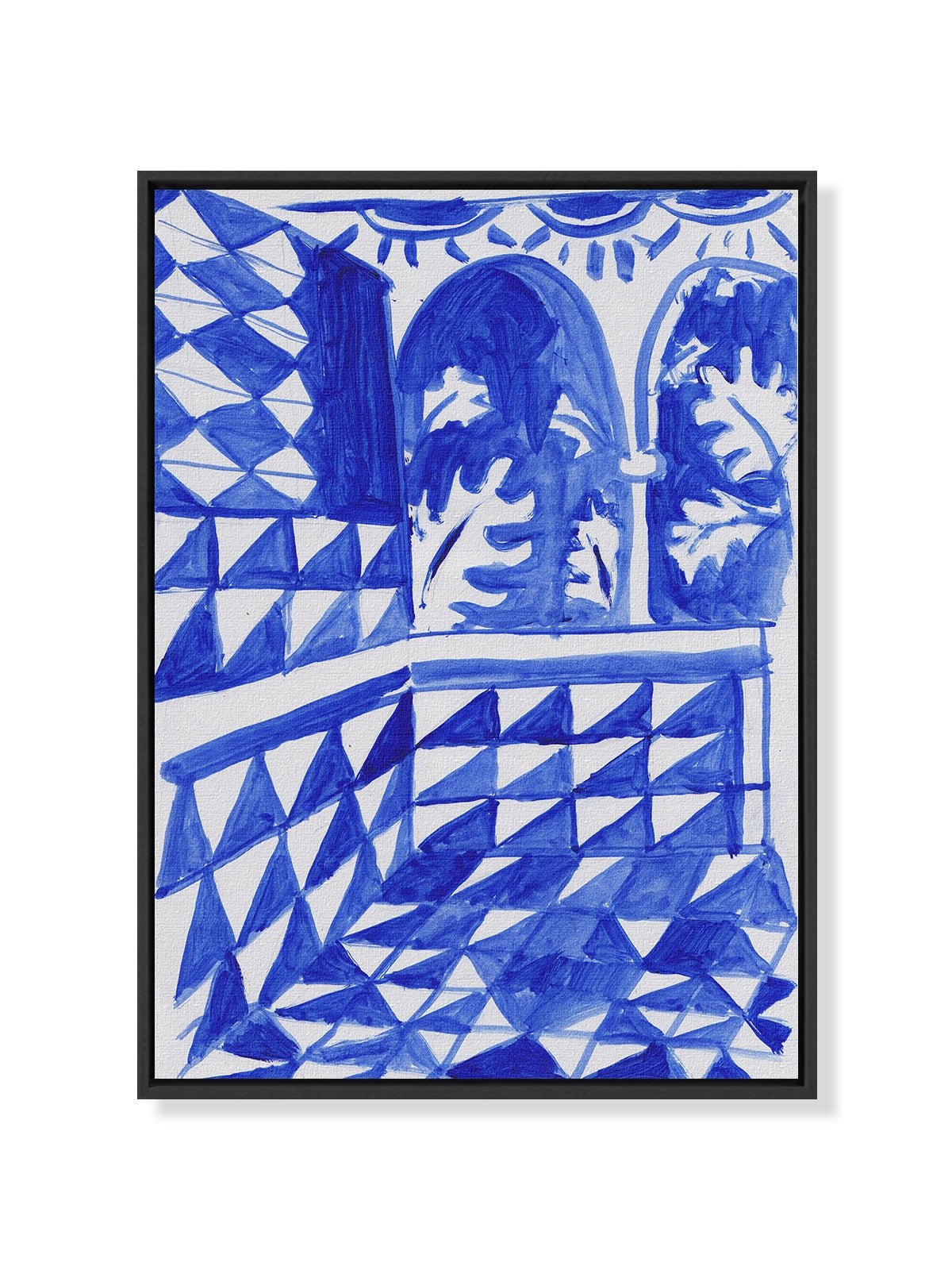Blue Patio - Una Lámina de Miki Lowe - Decora tu casa en Nomadart