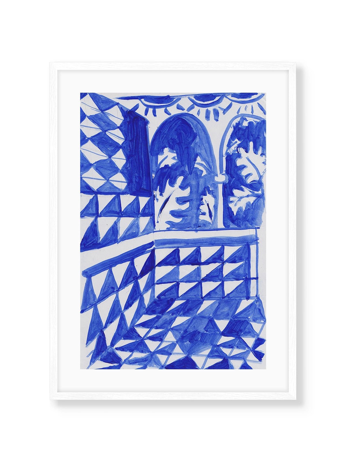 Blue Patio - Una Lámina de Miki Lowe - Decora tu casa en Nomadart