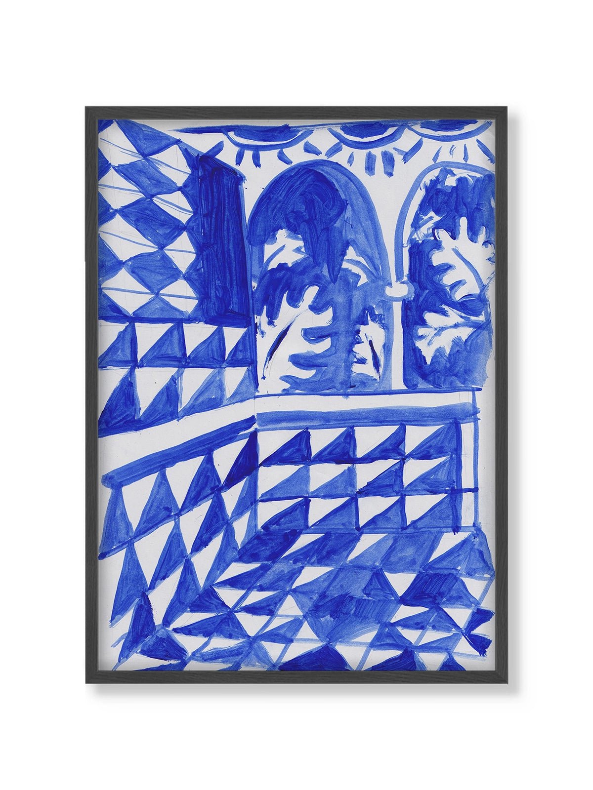 Blue Patio - Una Lámina de Miki Lowe - Decora tu casa en Nomadart