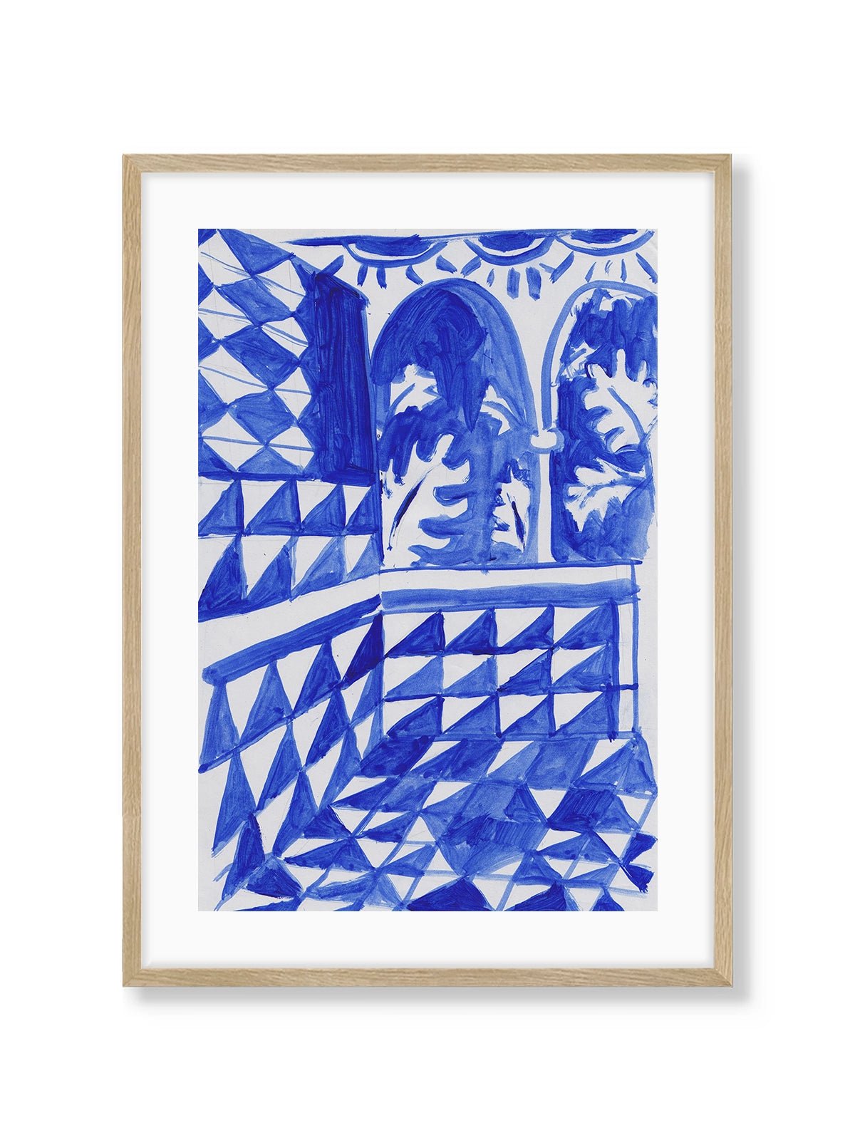 Blue Patio - Una Lámina de Miki Lowe - Decora tu casa en Nomadart