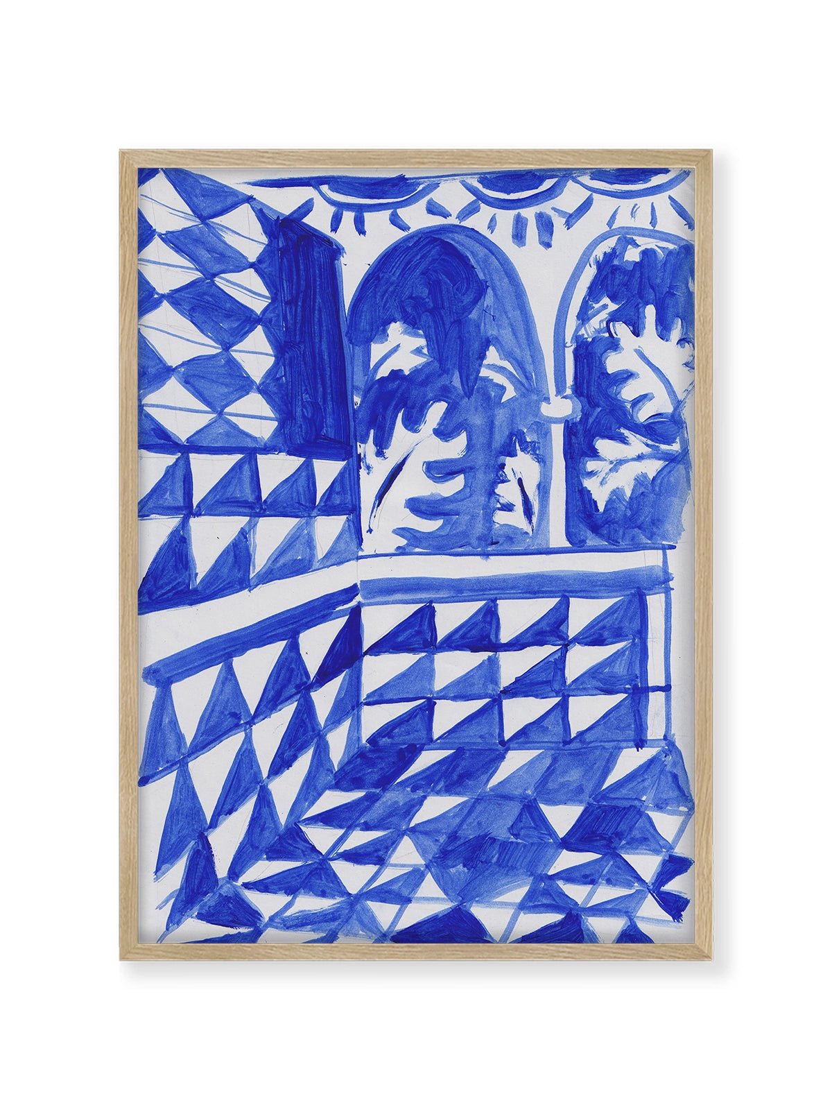 Blue Patio - Una Lámina de Miki Lowe - Decora tu casa en Nomadart