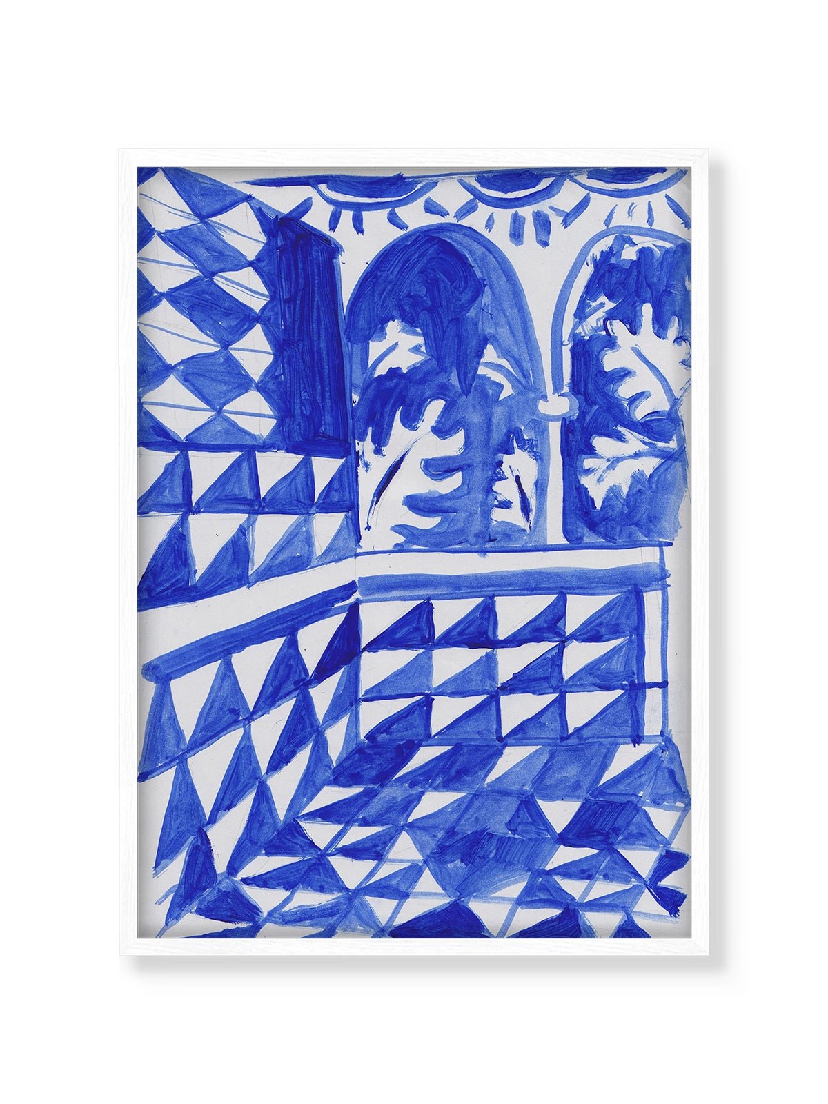 Blue Patio - Una Lámina de Miki Lowe - Decora tu casa en Nomadart
