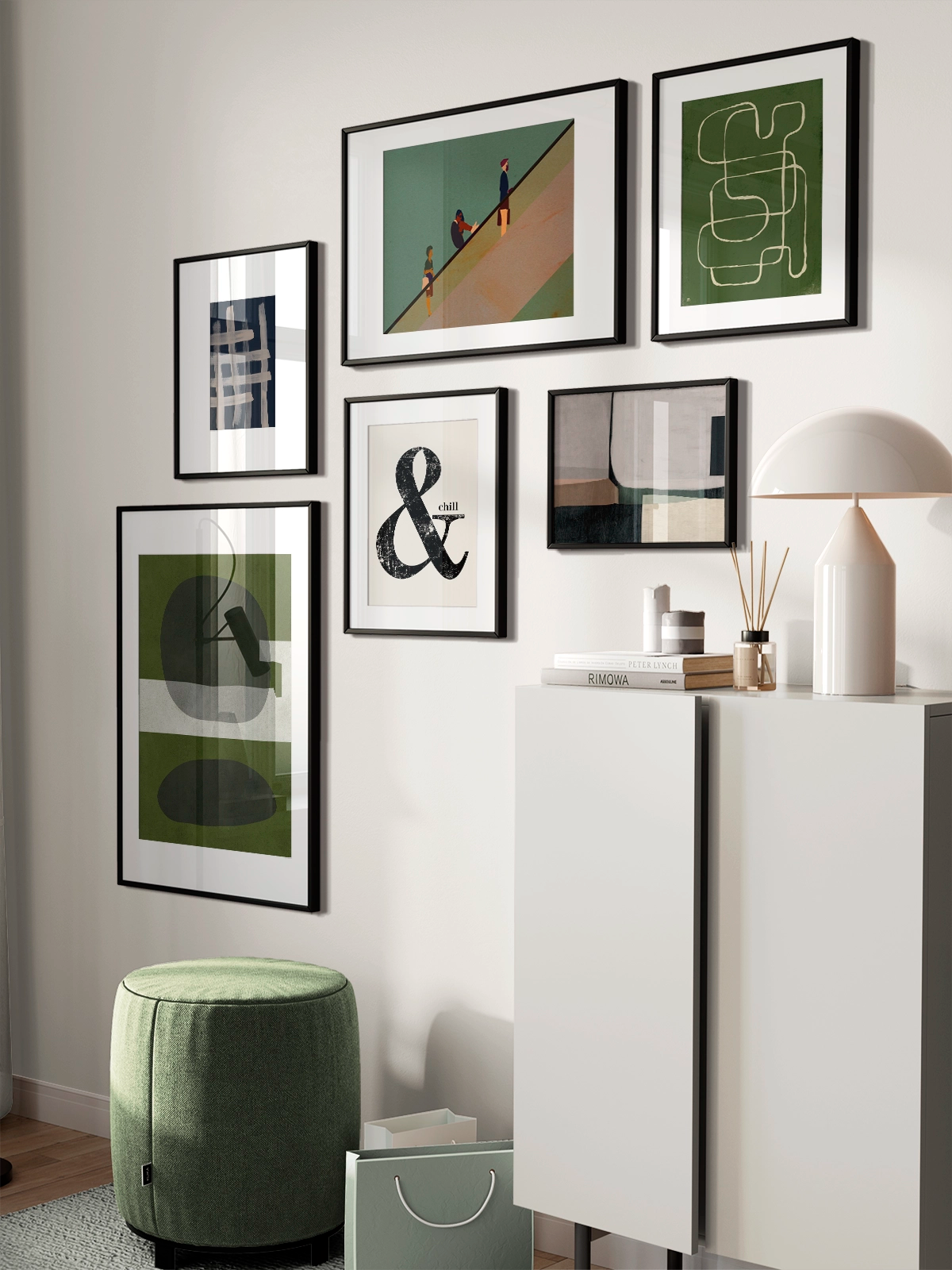 Green Tones Wall Art Gallery
