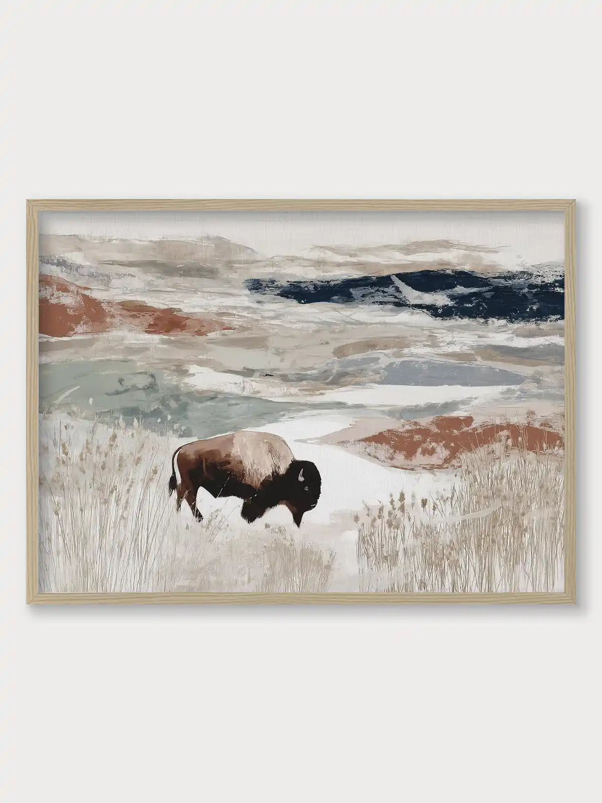Bison Crossing Yellowstone Meadow - Nomadart