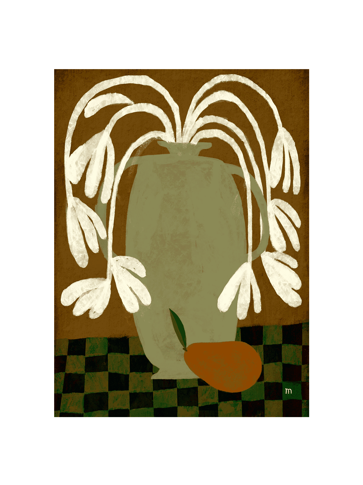 White Flowers and Pear