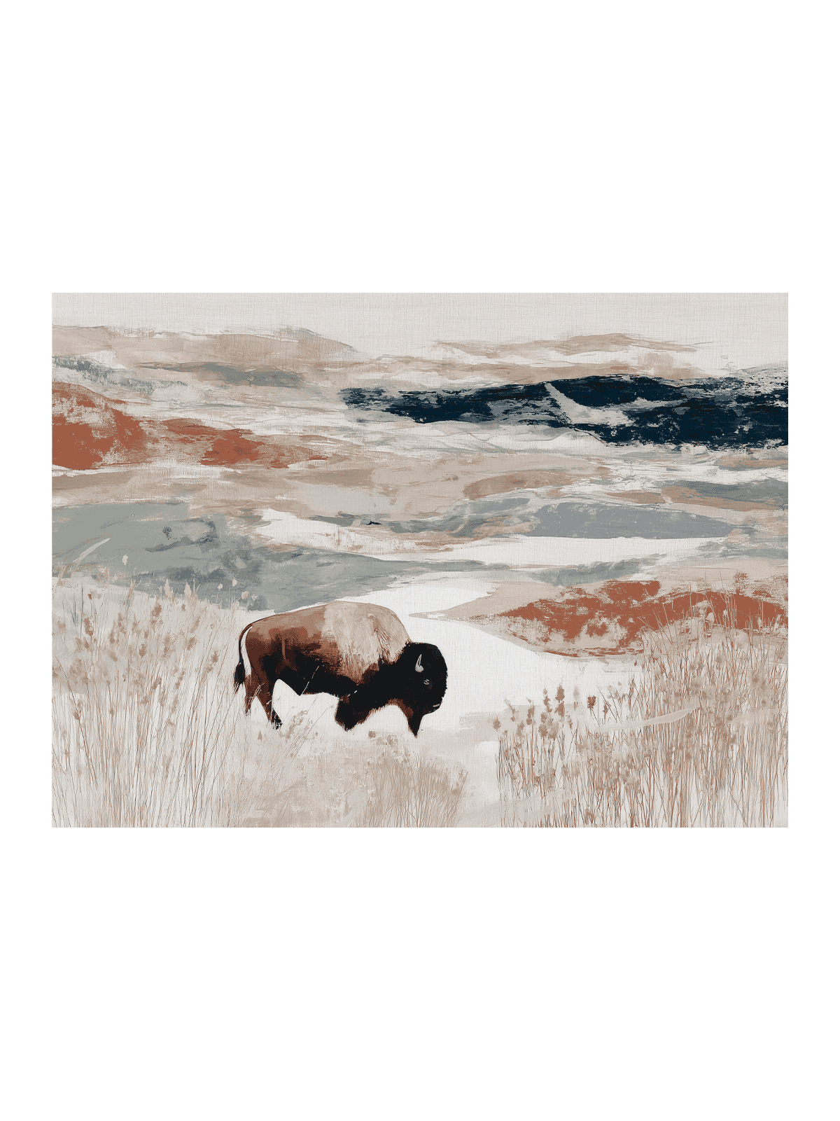 Bison Crossing Yellowstone Meadow