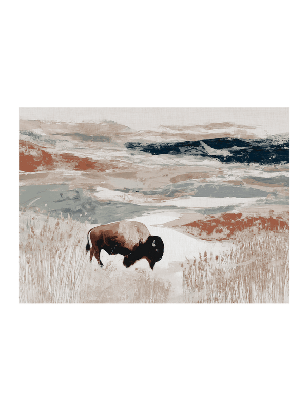 Bison Crossing Yellowstone Meadow