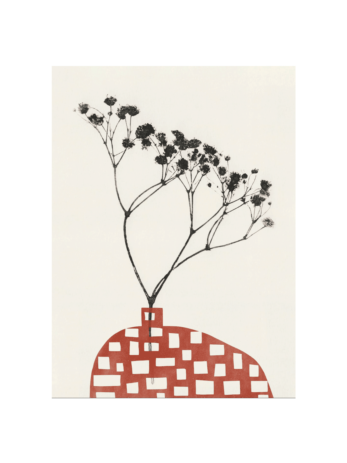 Gypsophila in a Red Vase