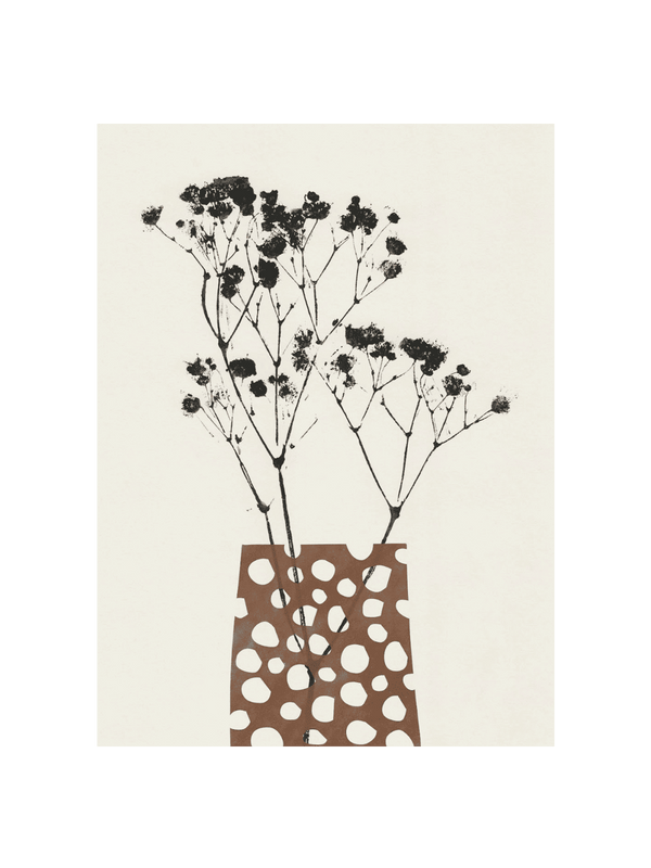 Gypsophila in a Brown Vase