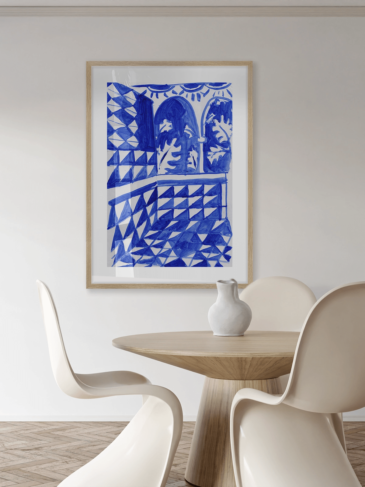 Blue Patio - Una Lámina de Miki Lowe - Decora tu casa en Nomadart