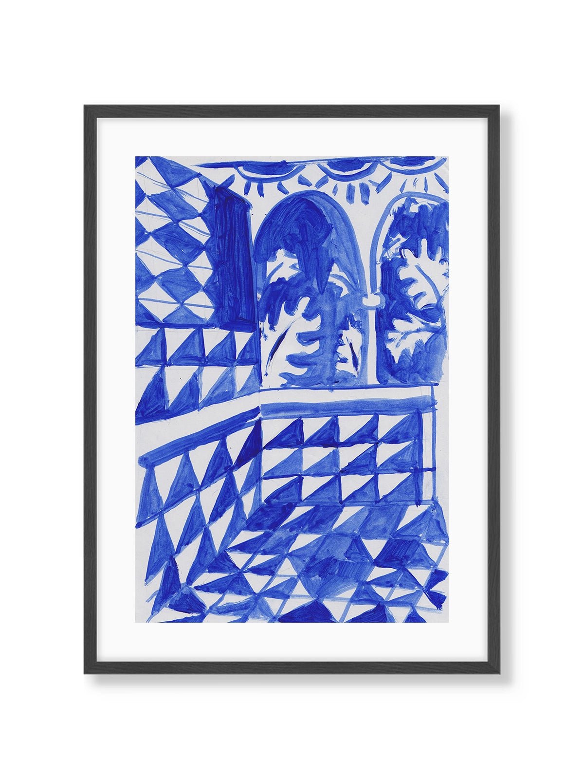 Blue Patio - Una Lámina de Miki Lowe - Decora tu casa en Nomadart